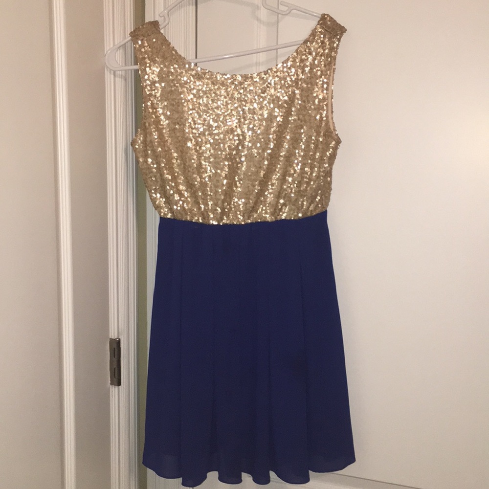 Gold & Blue sequence dress